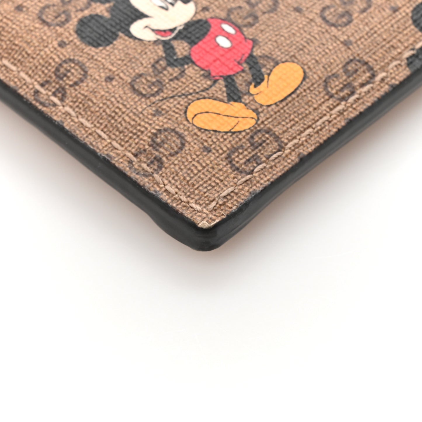 X DISNEY Mini Vintage GG Supreme Monogram Mickey Mouse Card Holder Beige Vintage Sun Oil