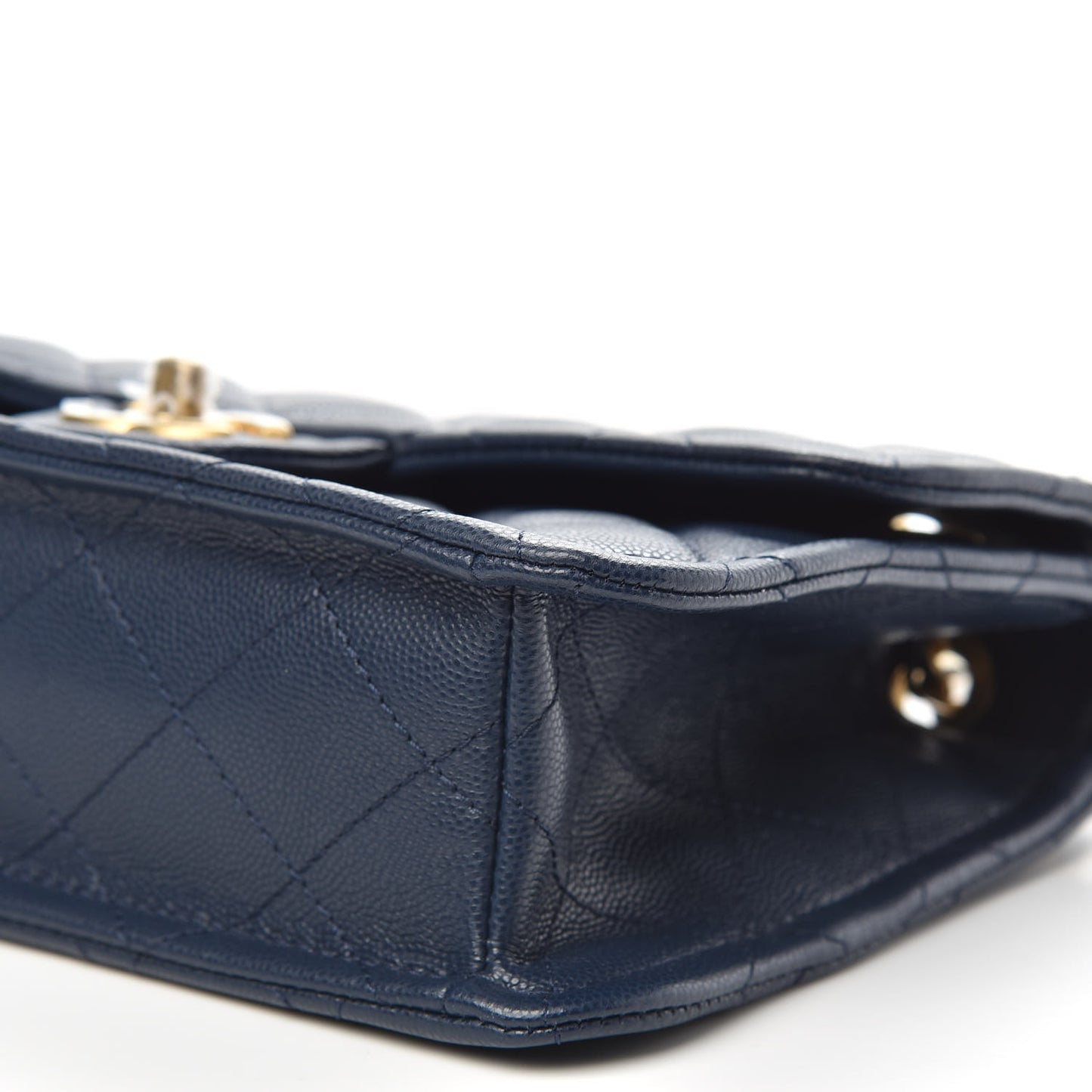 Caviar Quilted Medium Sweet Classic Flap Navy Blue