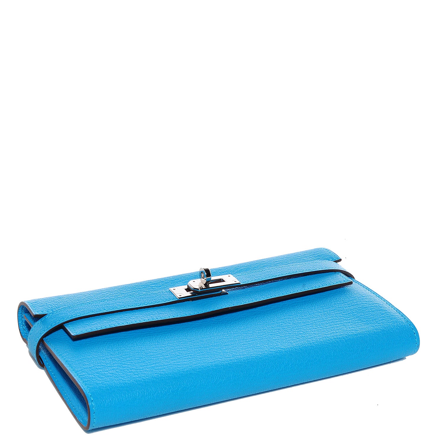 Hermes Chèvre Mysore Kelly Longue Wallet Bleu Azteque 4 of 15