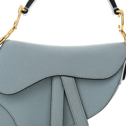 Christian Dior Grained Calfskin Mini Saddle Bag Sky Blue 8 of 10