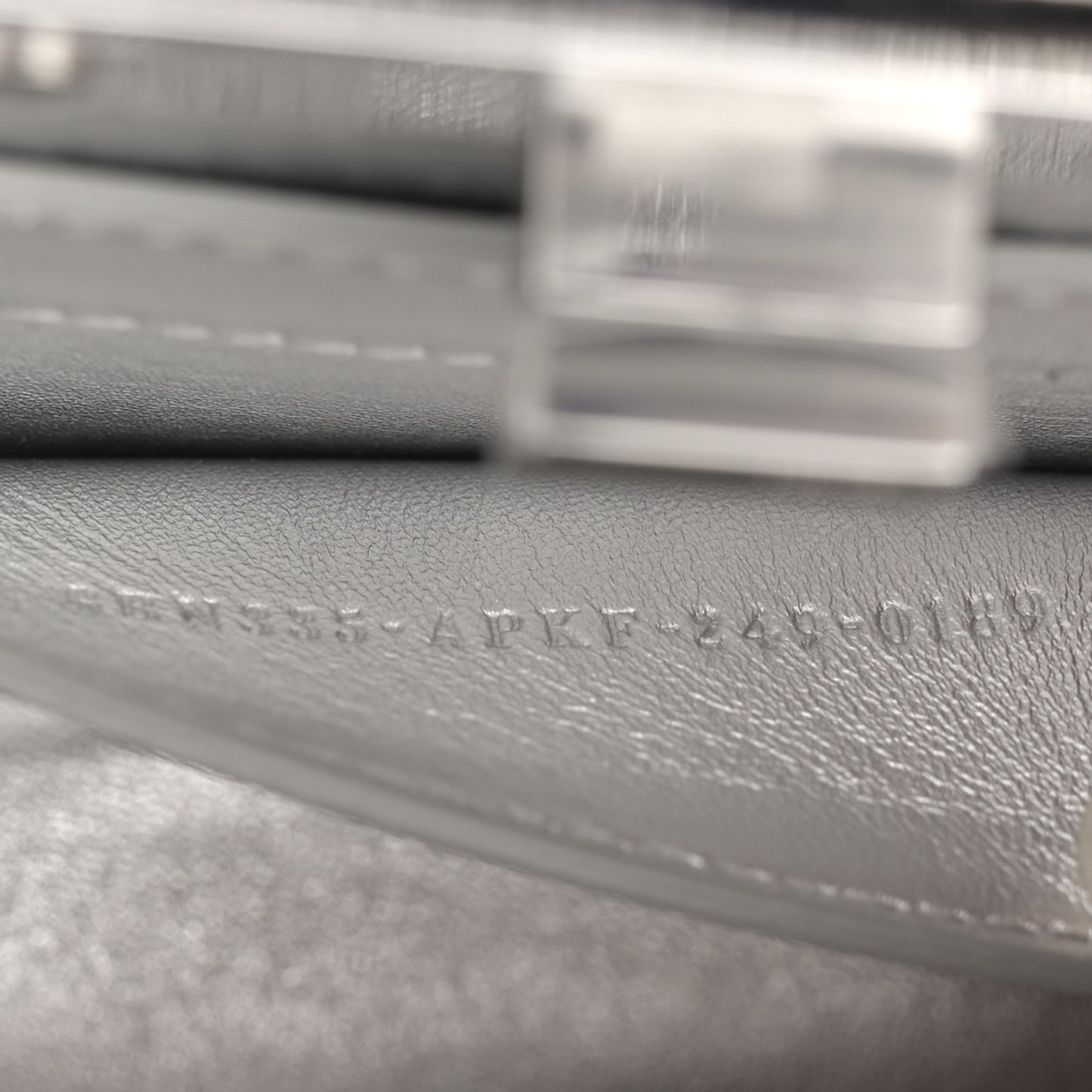 Crystal Vitello Laminato FF Petite Peekaboo I SEE U Satchel Crystal Argento