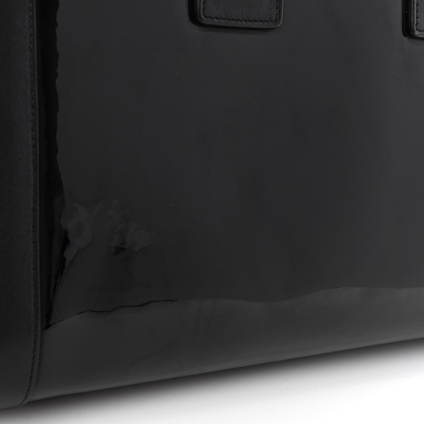 Patent Calfskin Small Sac de Jour Black