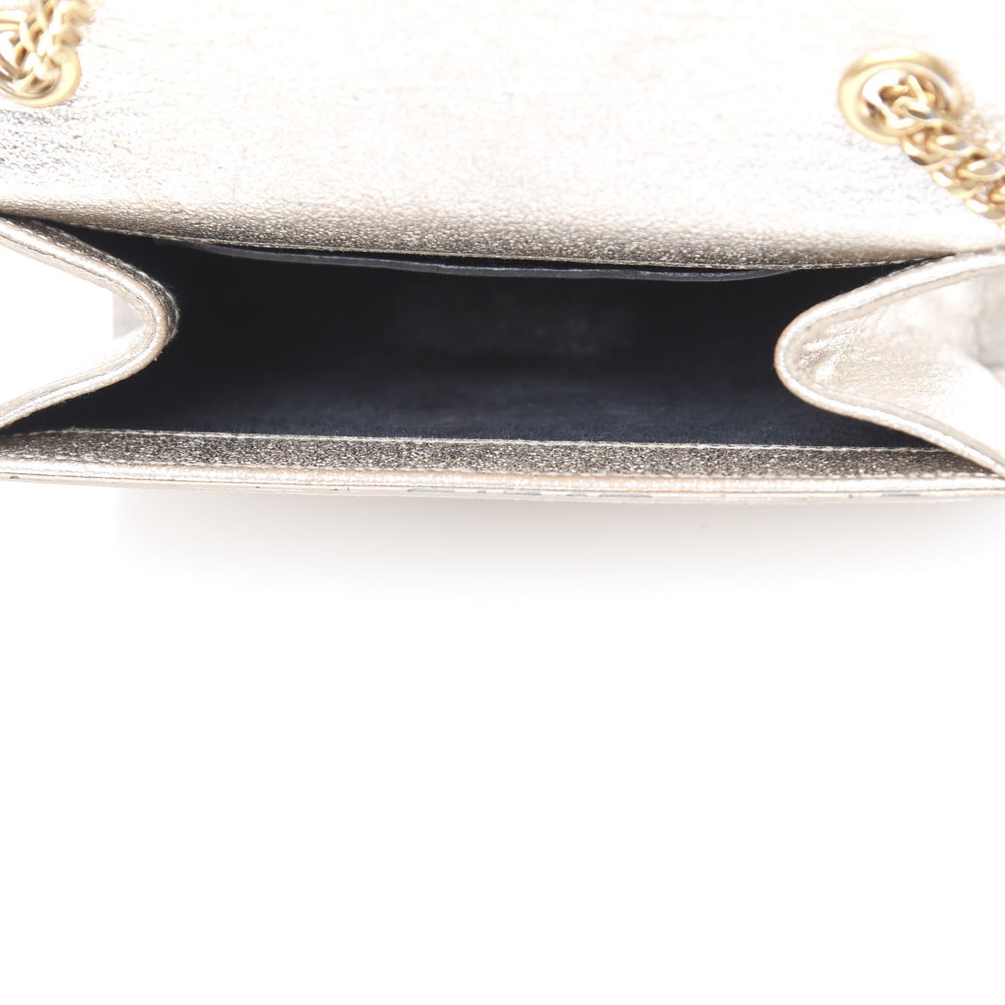 Metallic Calfskin Small Classic Monogram Kate Satchel Pale Gold