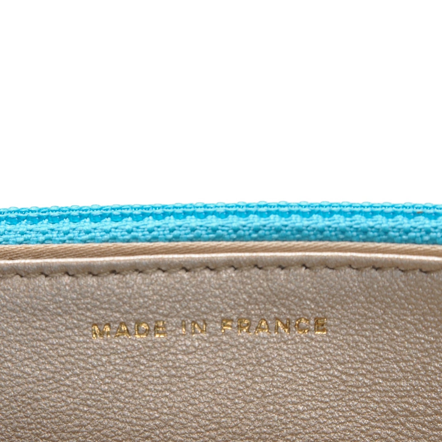 Lambskin Camellia Embossed Wallet On Chain WOC Turquoise
