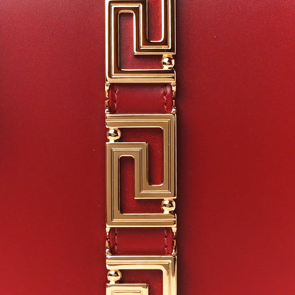 Versace Calfskin Large Greca Goddess Shoulder Bag Red 9 of 12
