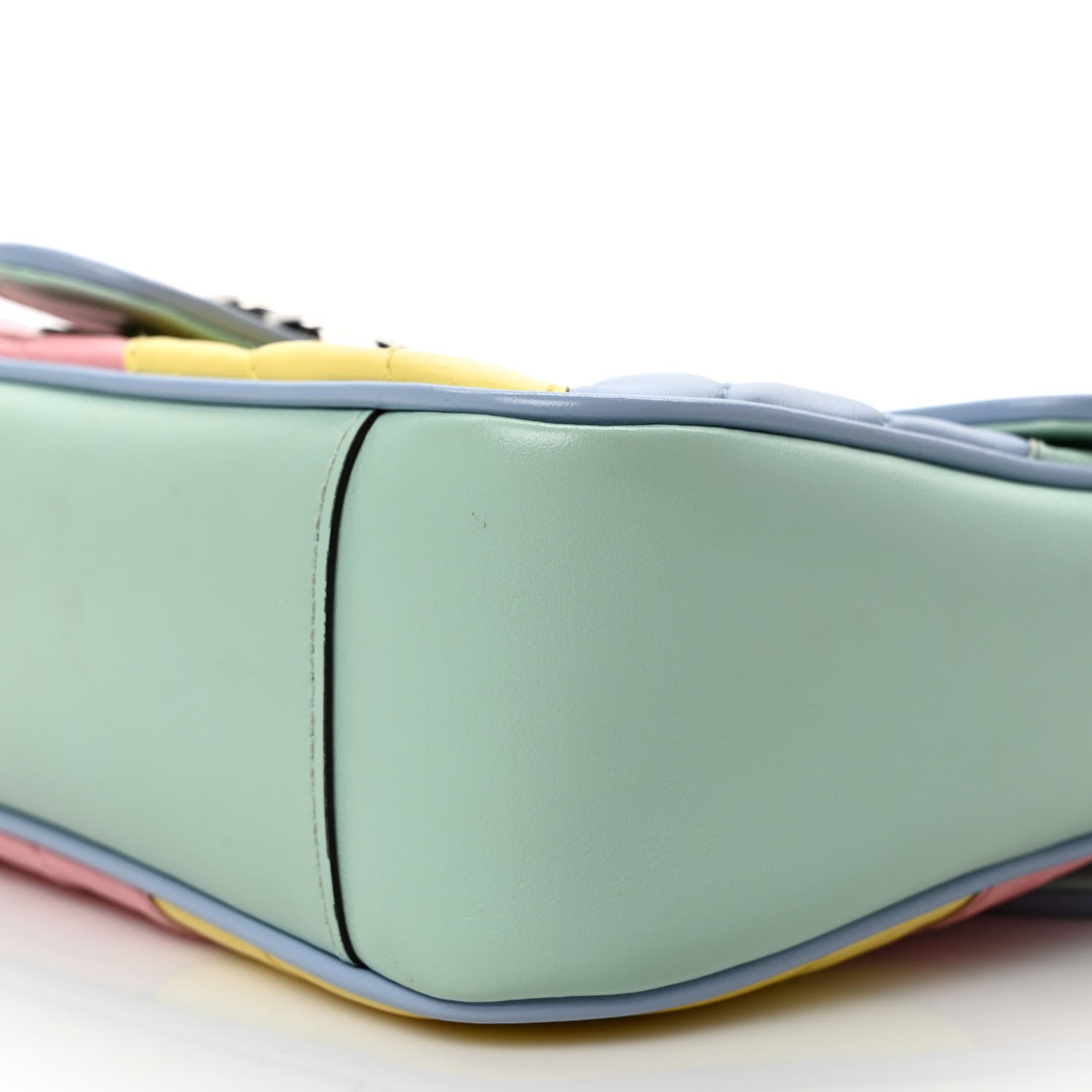 Gucci Calfskin Matelasse Diagonal Small GG Marmont Shoulder Bag Multicolor Pastel 9 of 10