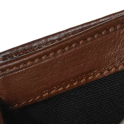 Burberry Bridle Calfskin House Check Medium Leighton Wallet Dark Tan 9 of 10