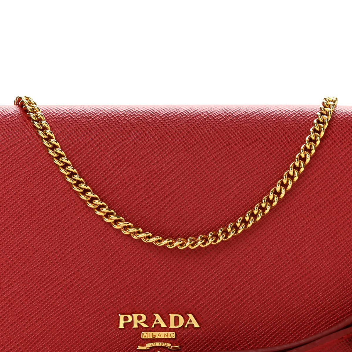 Prada Saffiano Metal Oro Mini Bag Fuoco 8 of 13