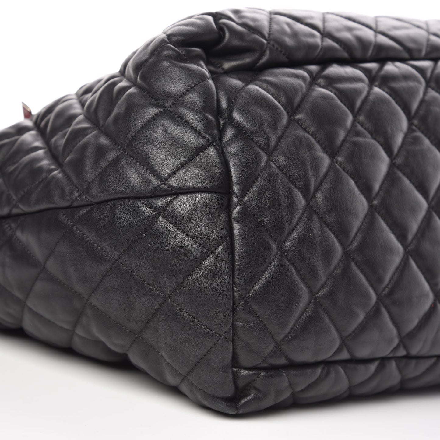 Lambskin Quilted Large Coco Cocoon Reversible Tote Black