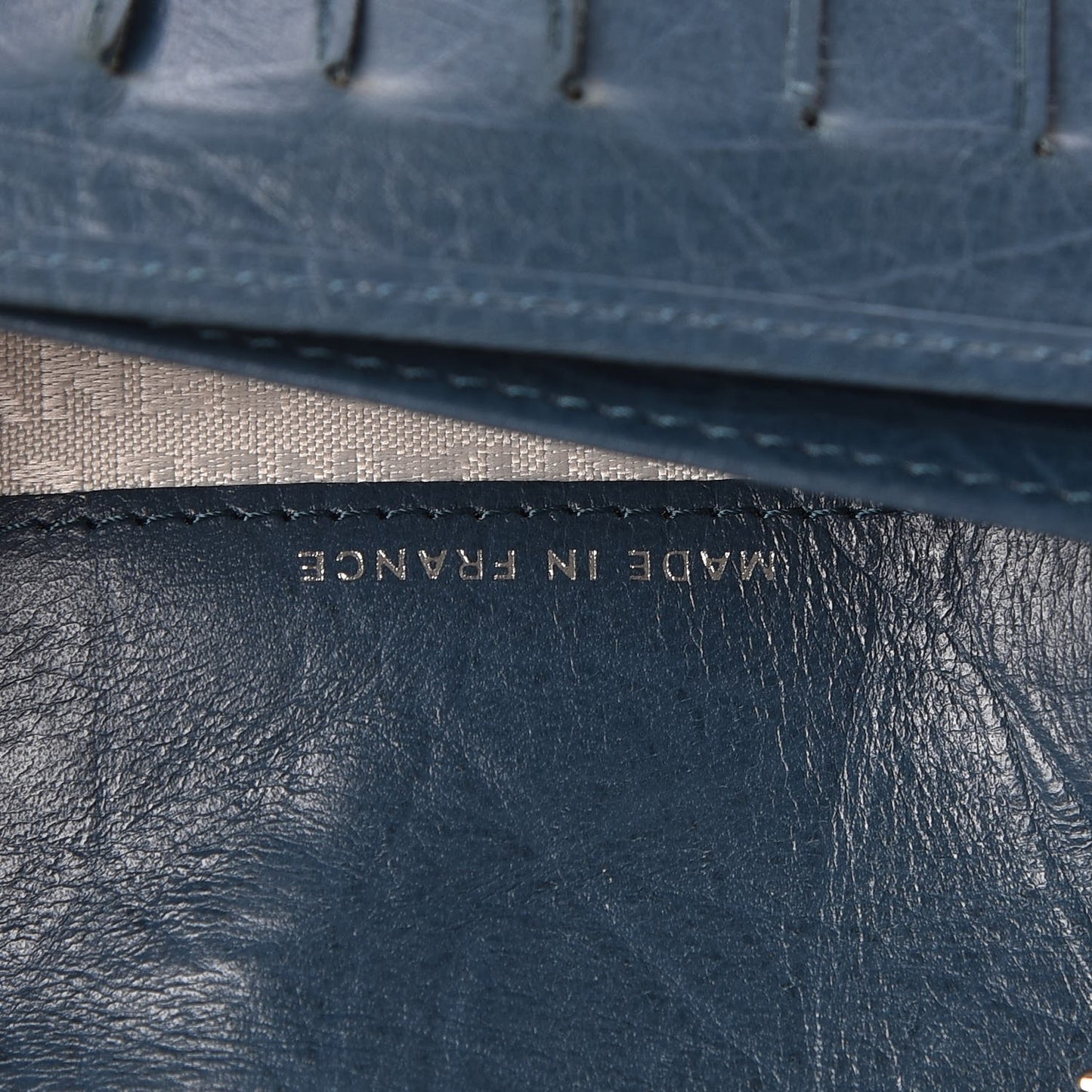 Calfskin Quilted Cambon Yen Wallet Blue