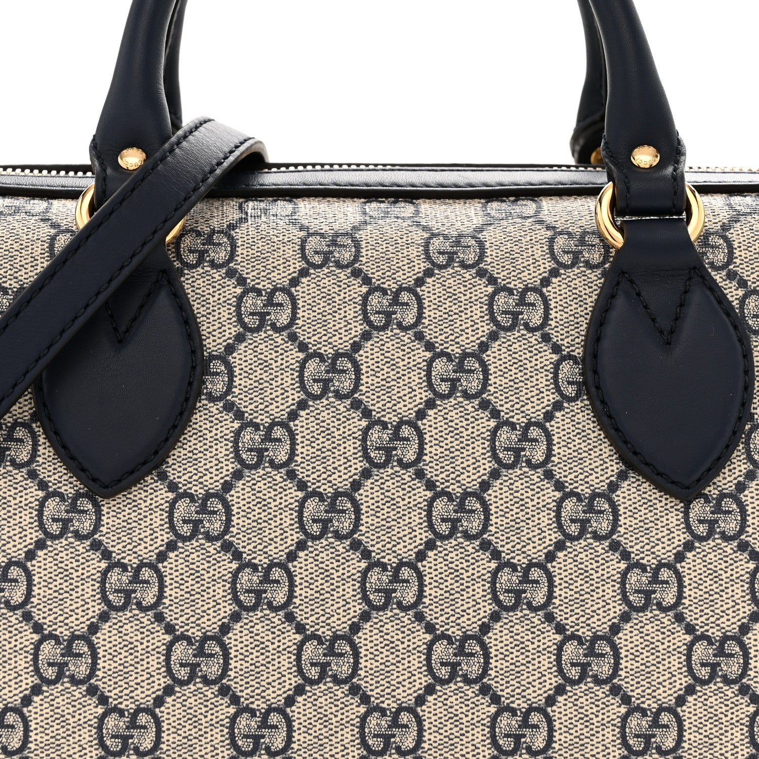 Gucci GG Supreme Monogram Small Boston Beige Ebony Blue 8 of 10