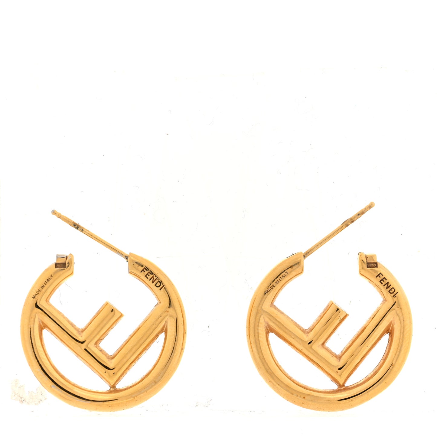 Metal F is Fendi Hoop Earrings Gold