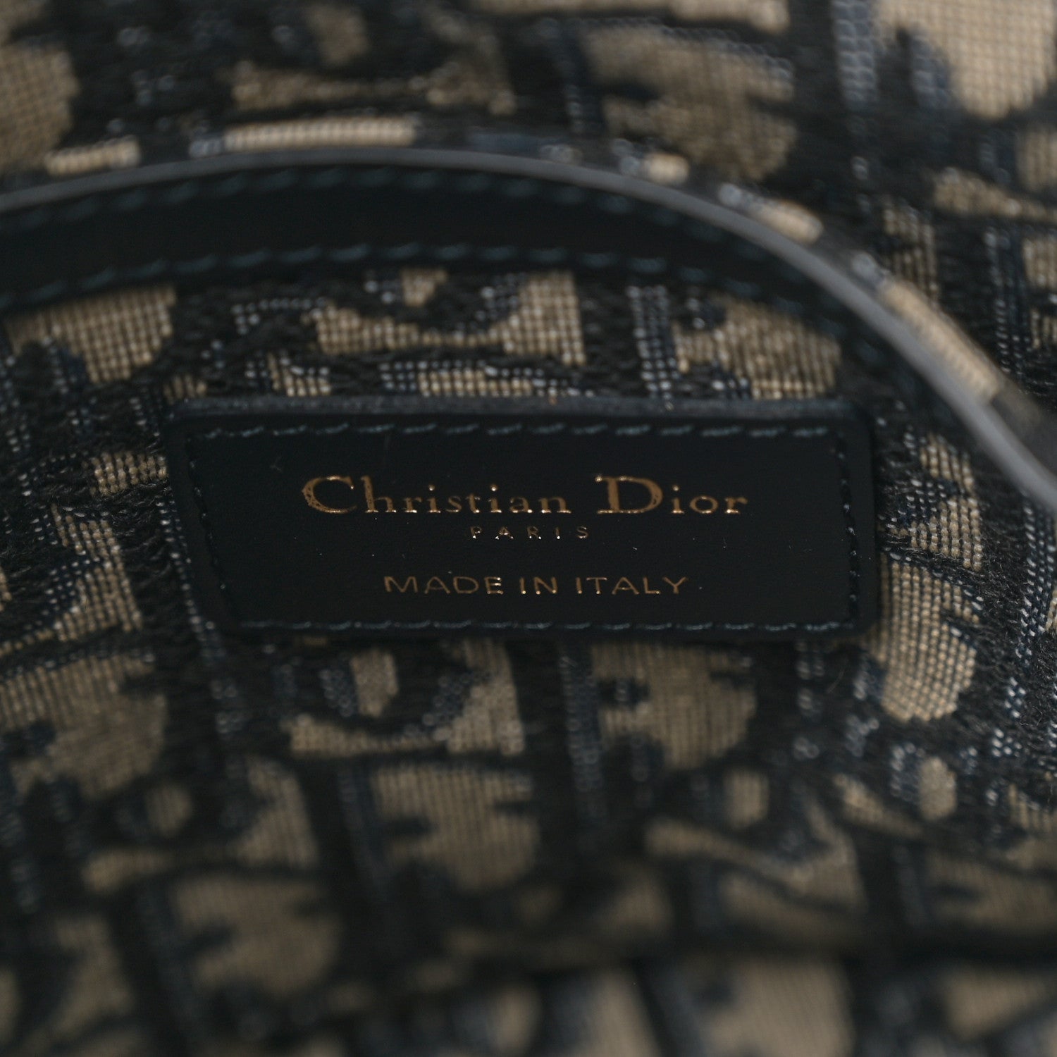 Christian Dior Wicker Oblique Drawstring Bucket Bag Blue 6 of 11