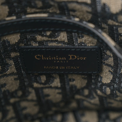 Christian Dior Wicker Oblique Drawstring Bucket Bag Blue 6 of 11