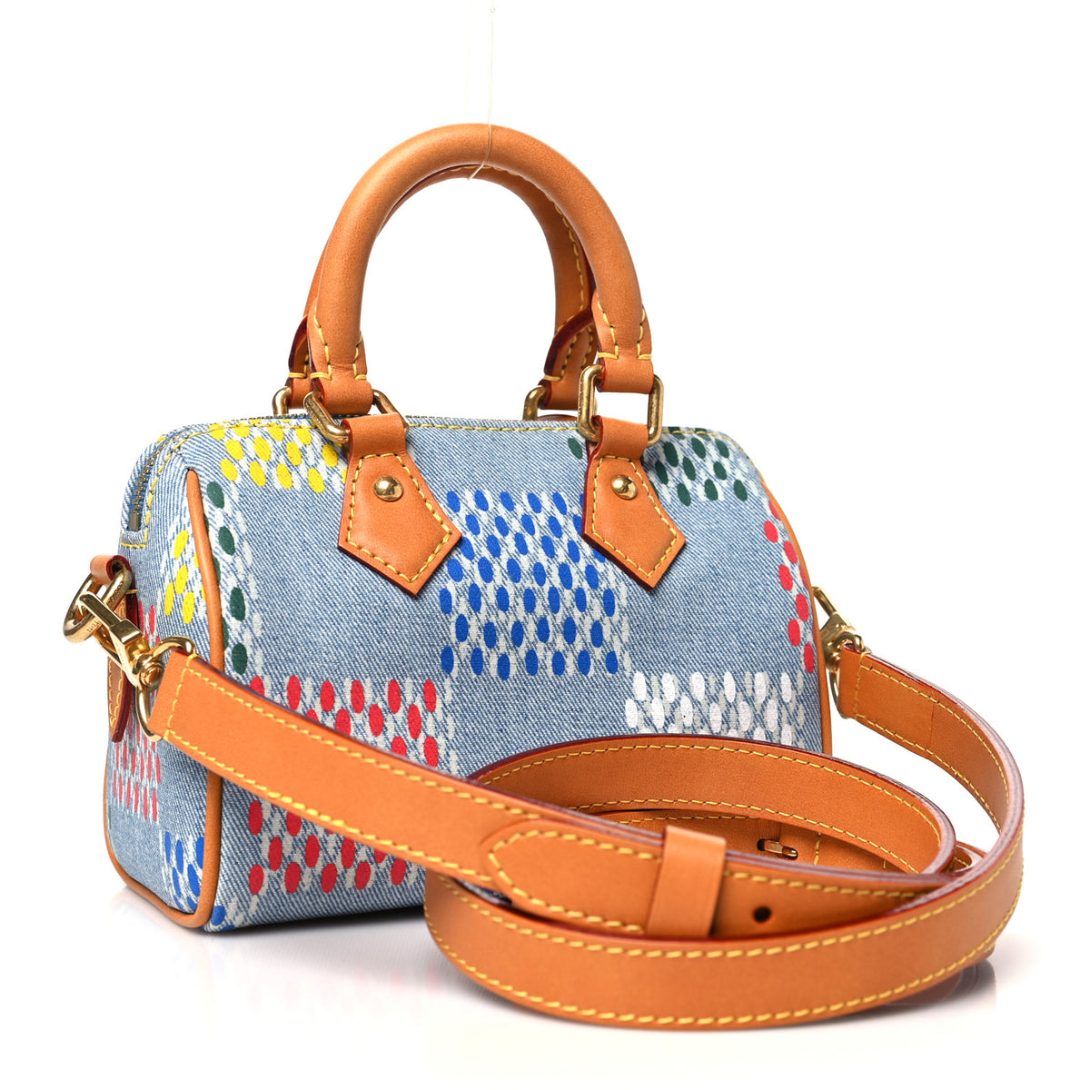 LV Vers Damier Denim Speedy Bandouliere 18 Multicolor