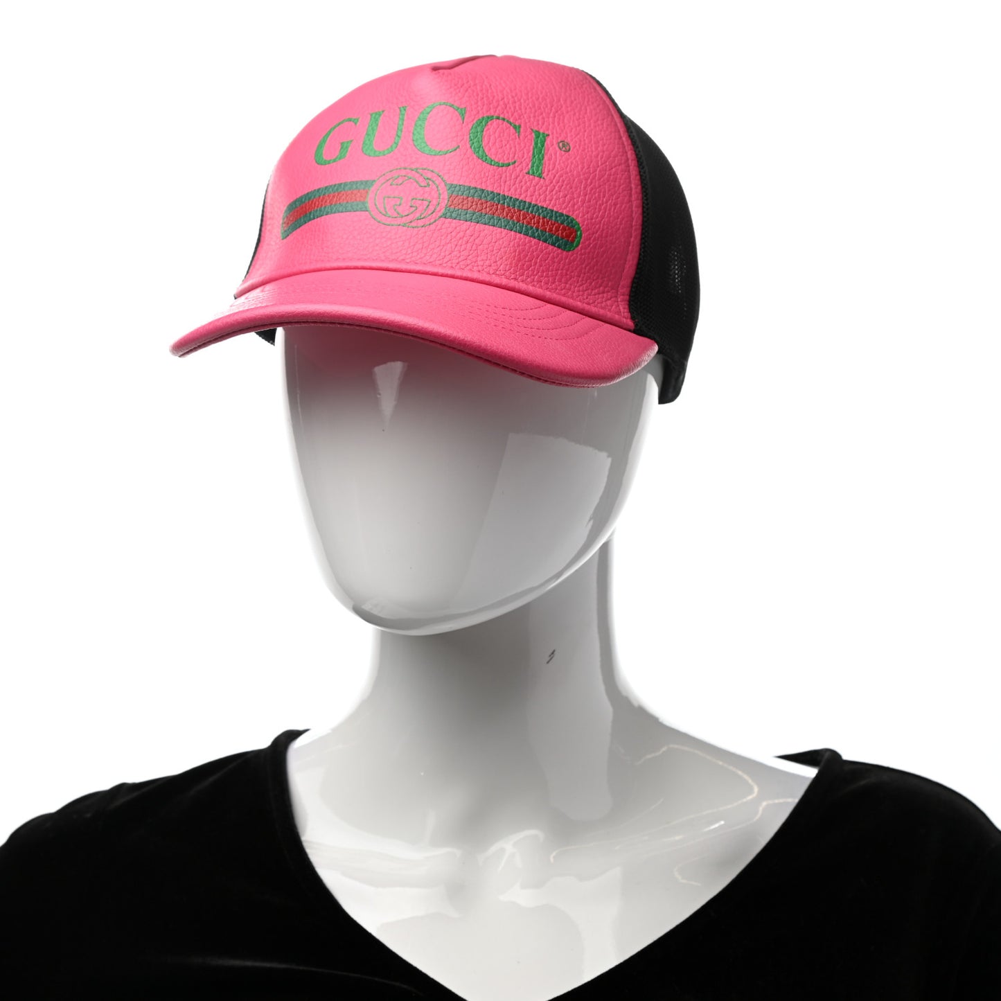 Grained Calfskin Logo Baseball Hat S Box Pink