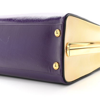 Prada Saffiano Vernice Pyramid Bag Viola Talco 9 of 11