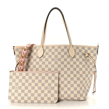 Louis Vuitton Damier Azur Braided Neverfull MM Pink 1 of 9