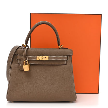 Hermes Togo Kelly Retourne 25 Etoupe 14 of 14