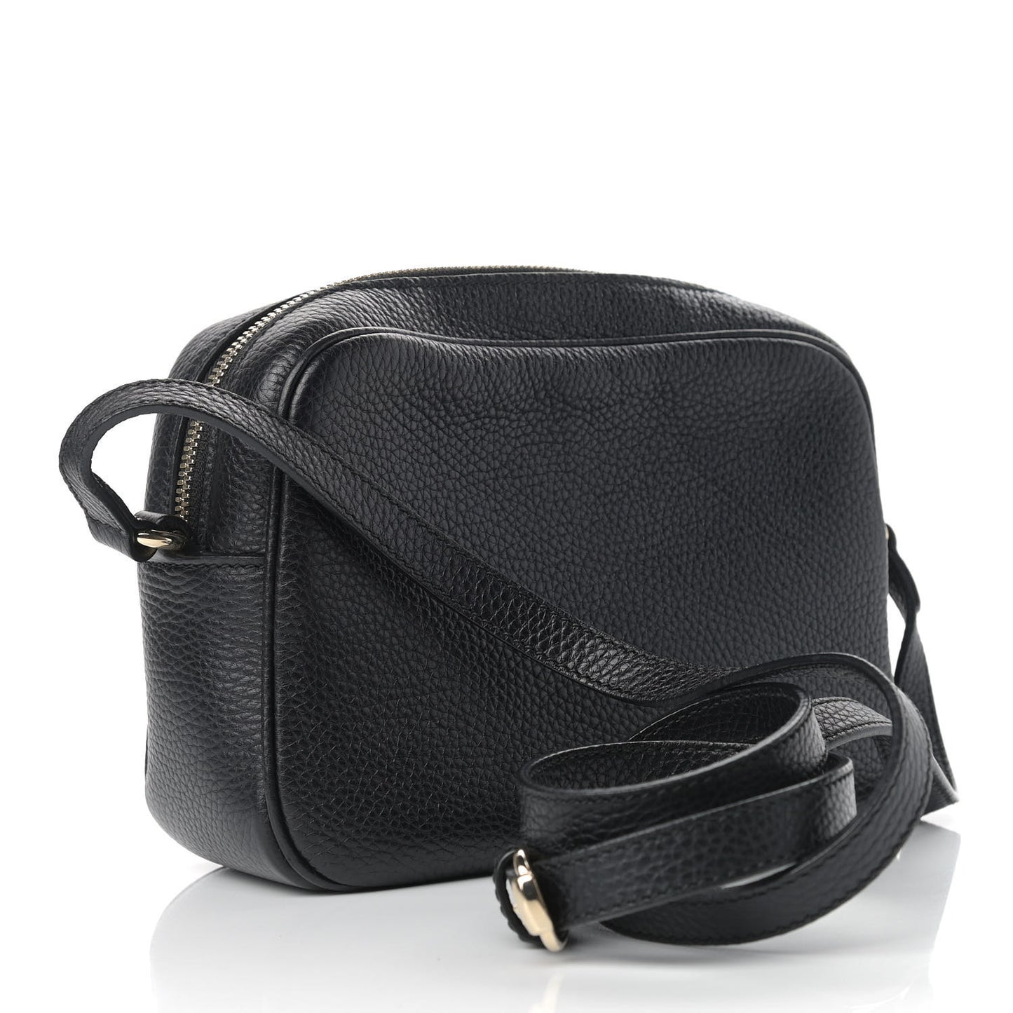 Pebbled Calfskin Small Soho Disco Bag Black