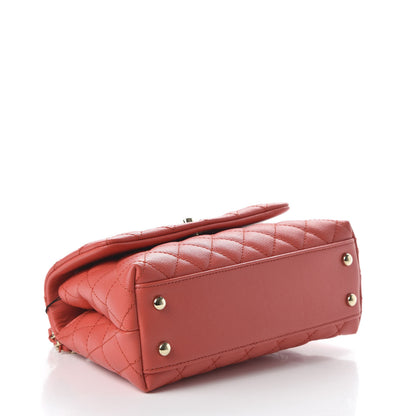 Chanel Caviar Quilted Mini Coco Handle Flap Red 4 of 10