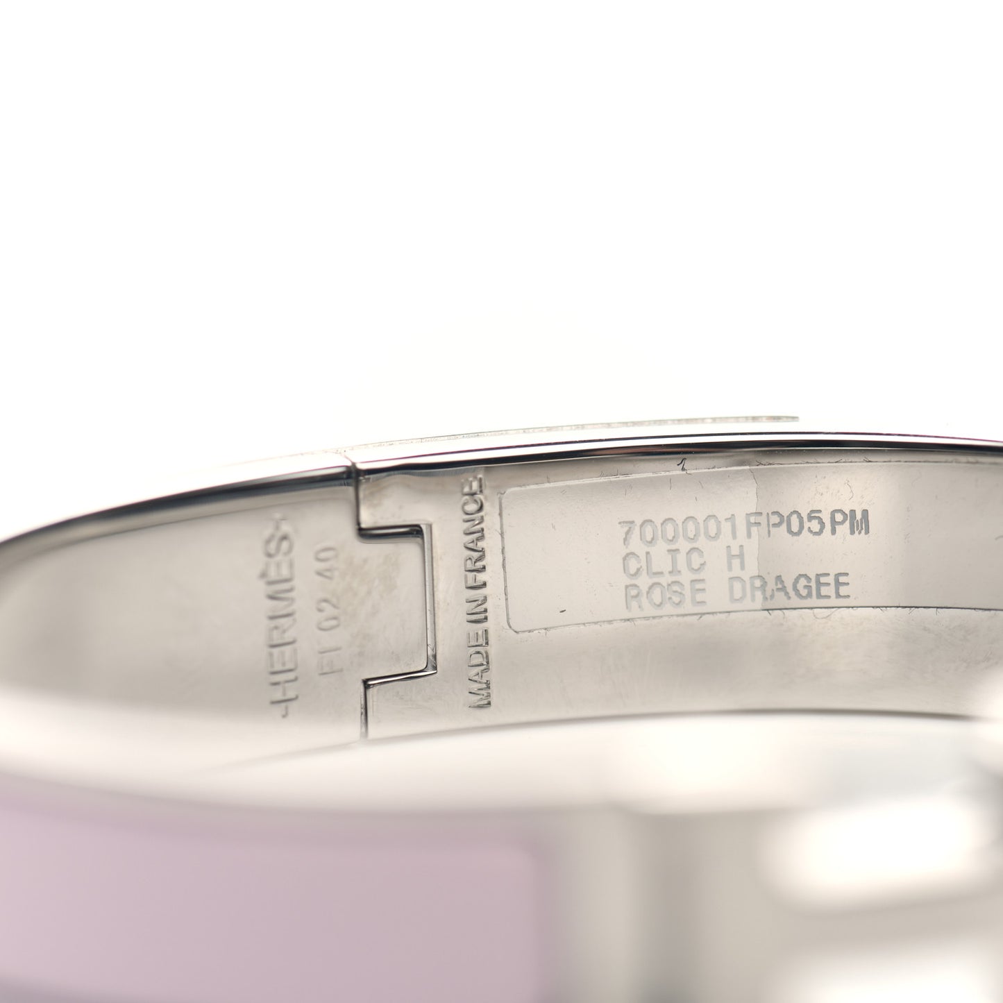 Enamel Narrow Clic Clac H Bracelet PM Rose Dragee