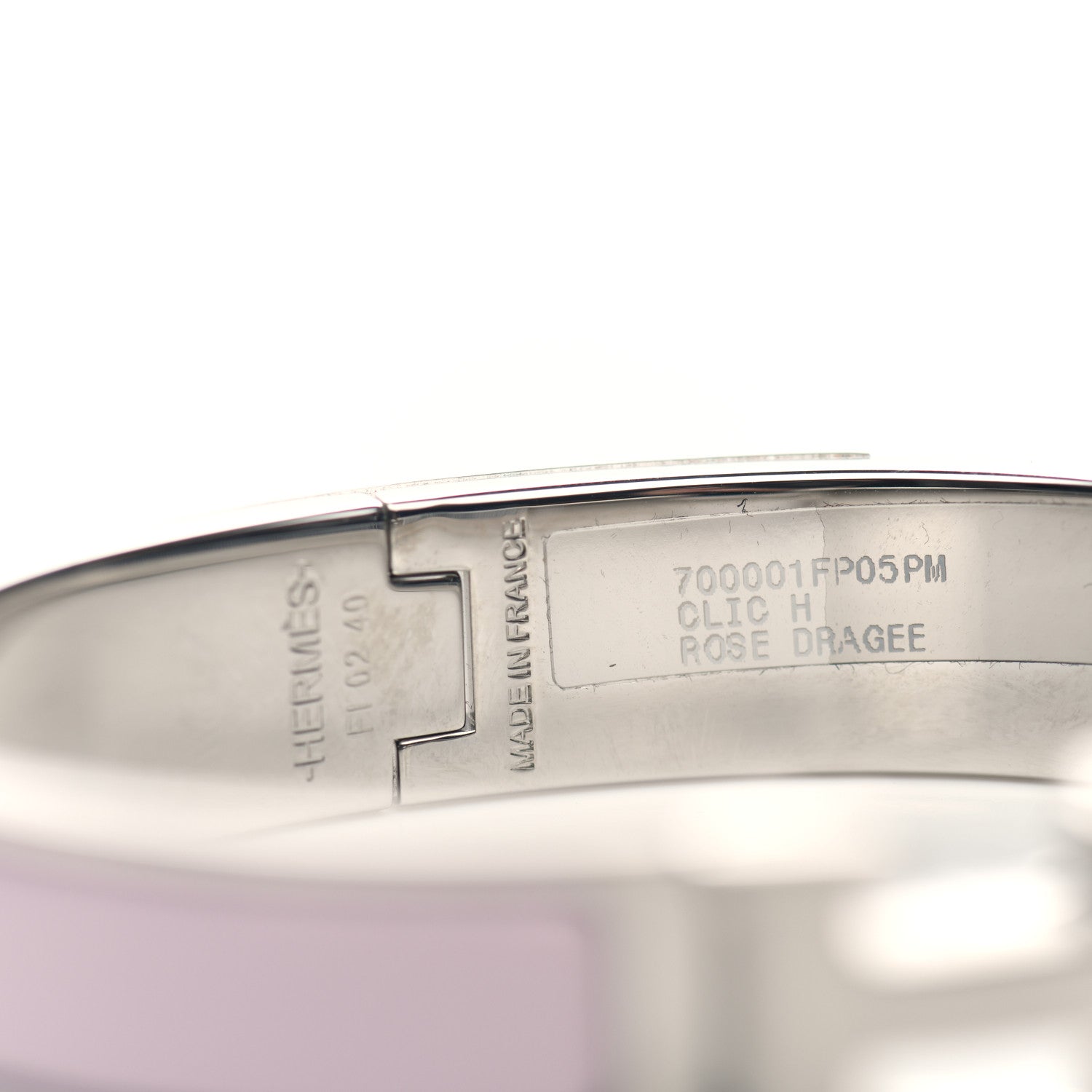 Hermes Enamel Narrow Clic Clac H Bracelet PM Rose Dragee 5 of 5