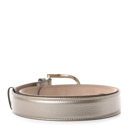 Gucci Metallic Calfskin Bamboo Buckle Belt 85 34 Golden Beige 2 of 3