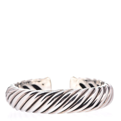 David Yurman Sterling Silver 18K Yellow Gold 15mm Sculpted Cable Cuff Bracelet 3 of 5