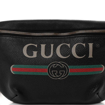 Gucci Grained Calfskin Logo Belt Bag Black 7 of 9