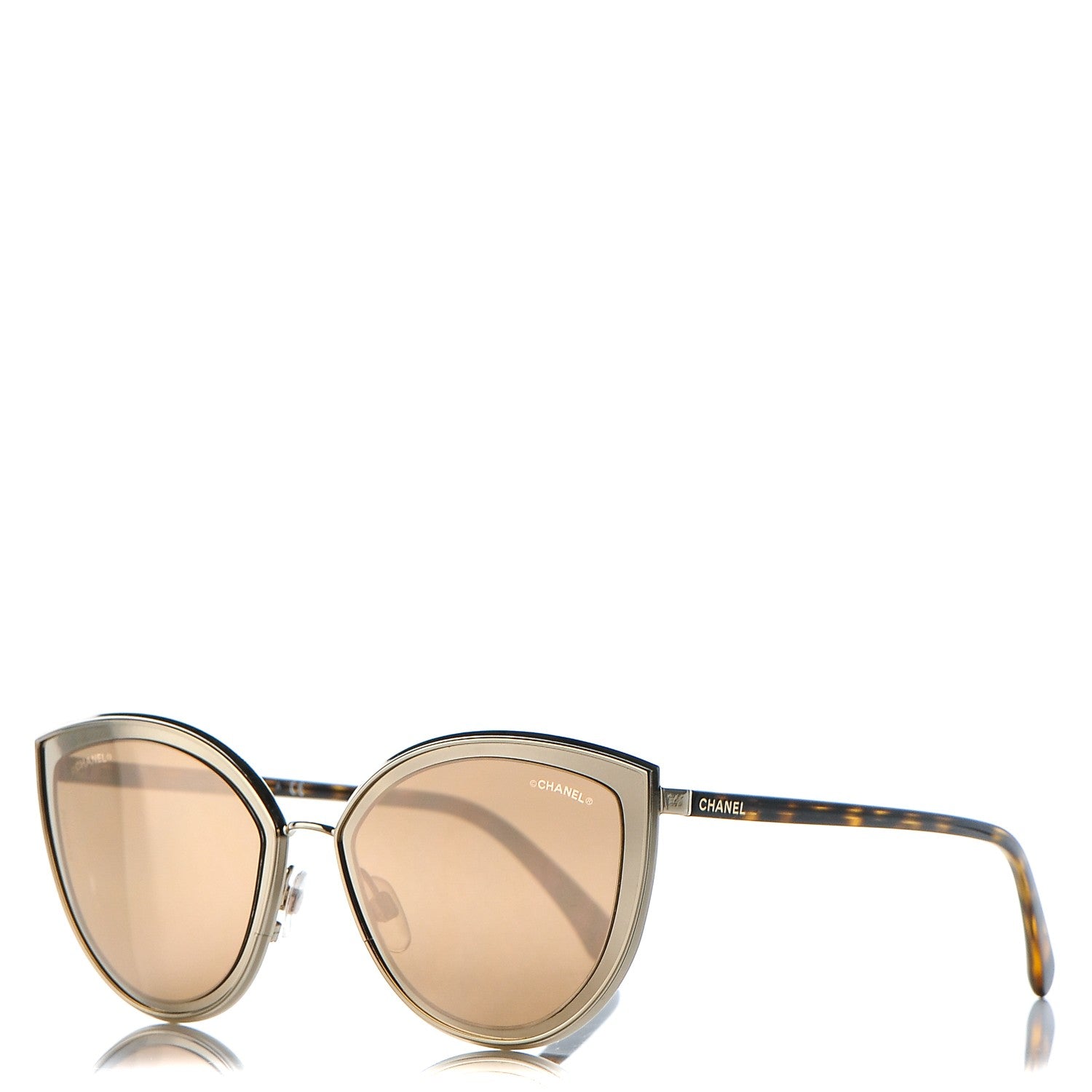 Chanel Metal Cat Eye Sunglasses 4222 Gold 1 of 8