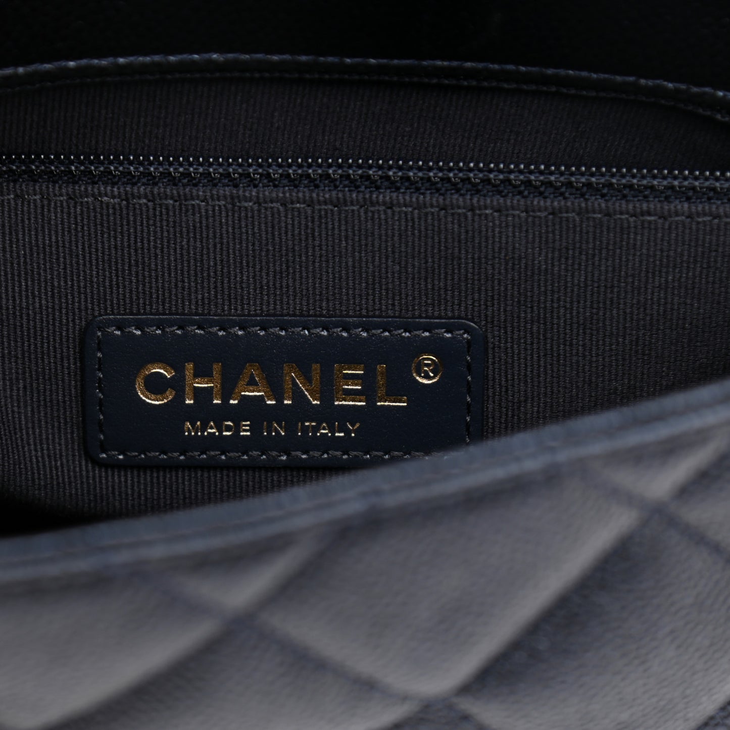 Iridescent Caviar Quilted Mini My Perfect Flap Dark Blue