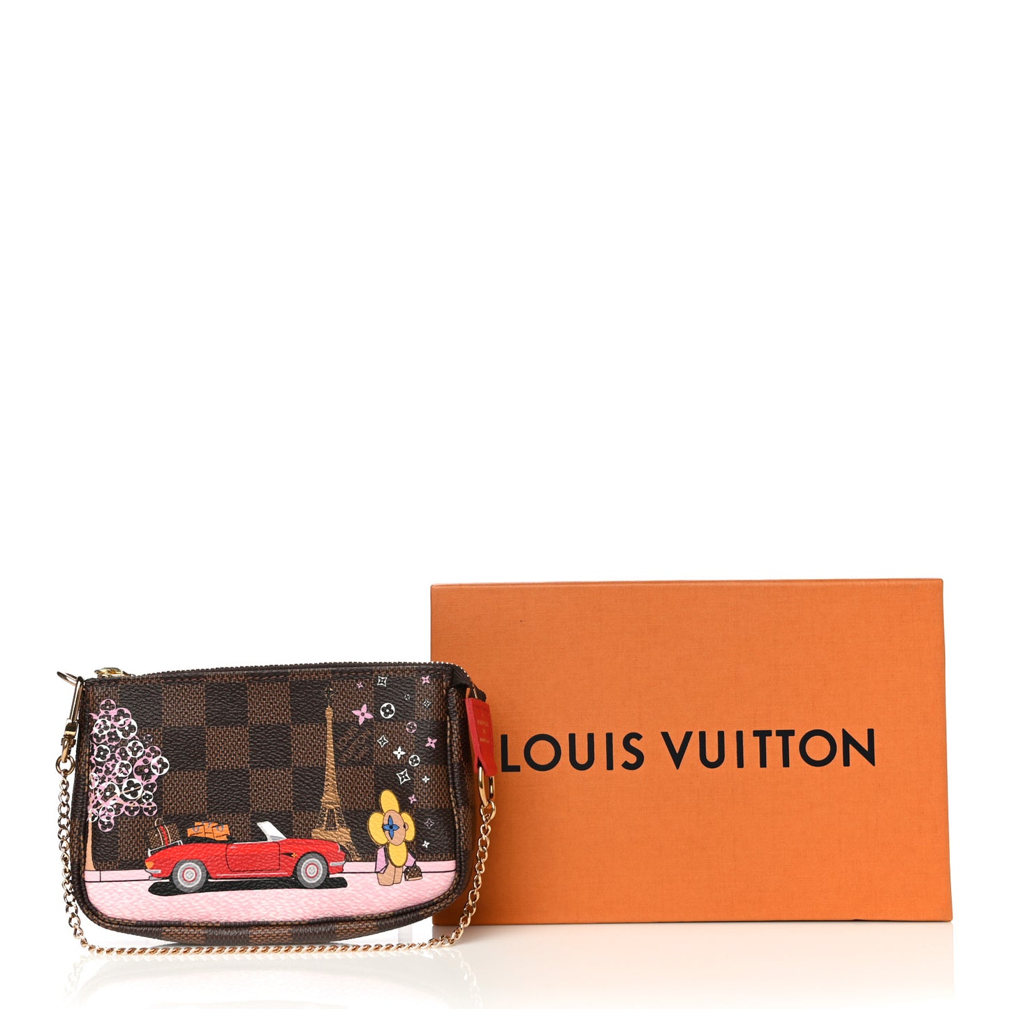 Damier Ebene 2019 Christmas Animation Mini Pochette Accessories Red