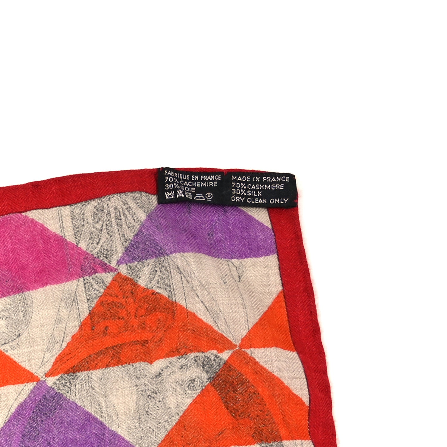 Hermes Cashmere Silk Manufacture de Boucleries Shawl 140 Fuchsia Turquoise Orange 3 of 3