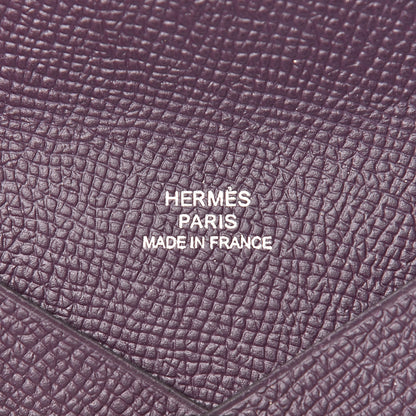 Hermes Epsom Calvi Card Case Raisin 6 of 8