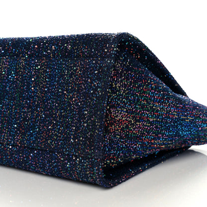 Chanel Calfskin Sequin Medium Deauville Tote Blue Multicolor 10 of 11