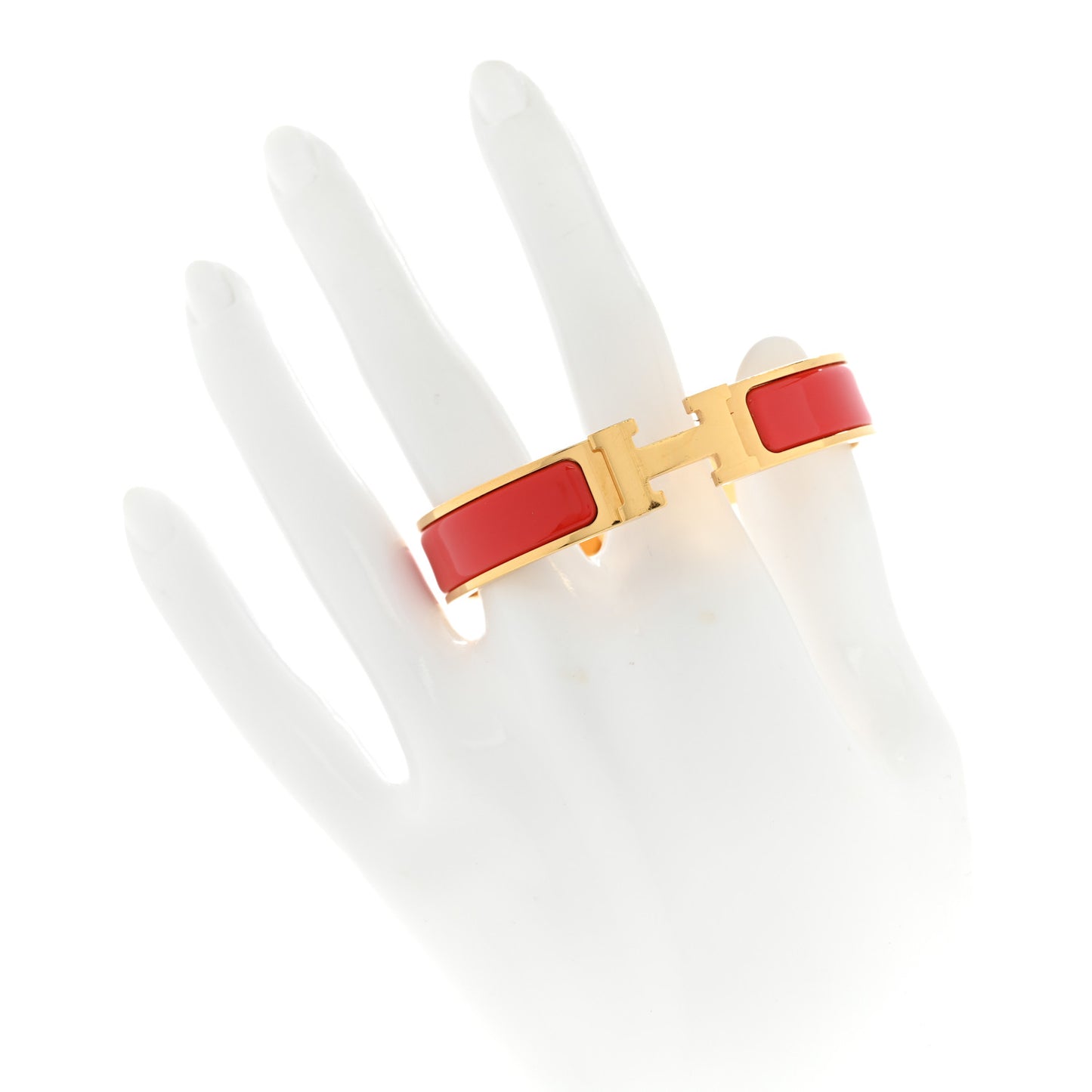 Enamel Narrow Clic Clac H Bracelet PM Rouge Bandana