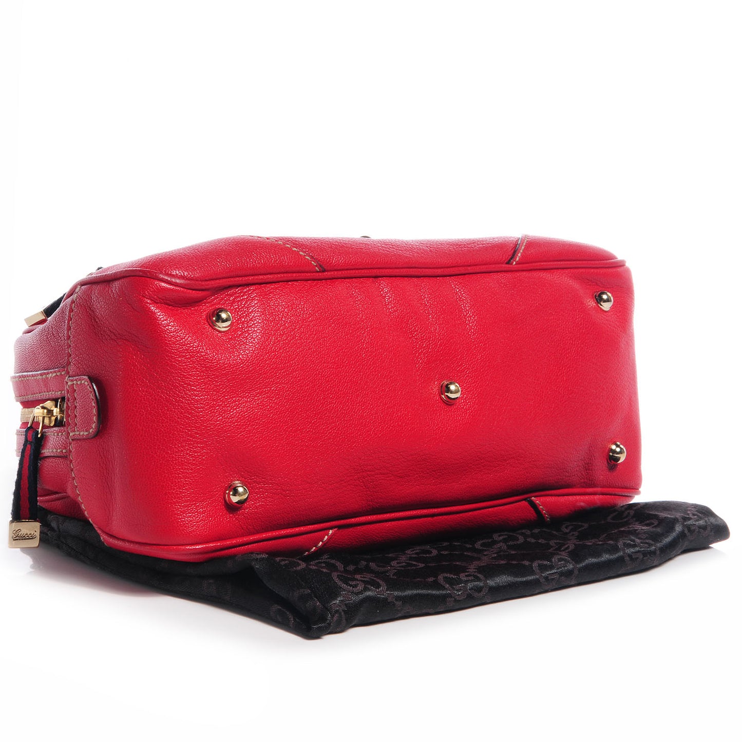Leather Capri Small Bowler Red