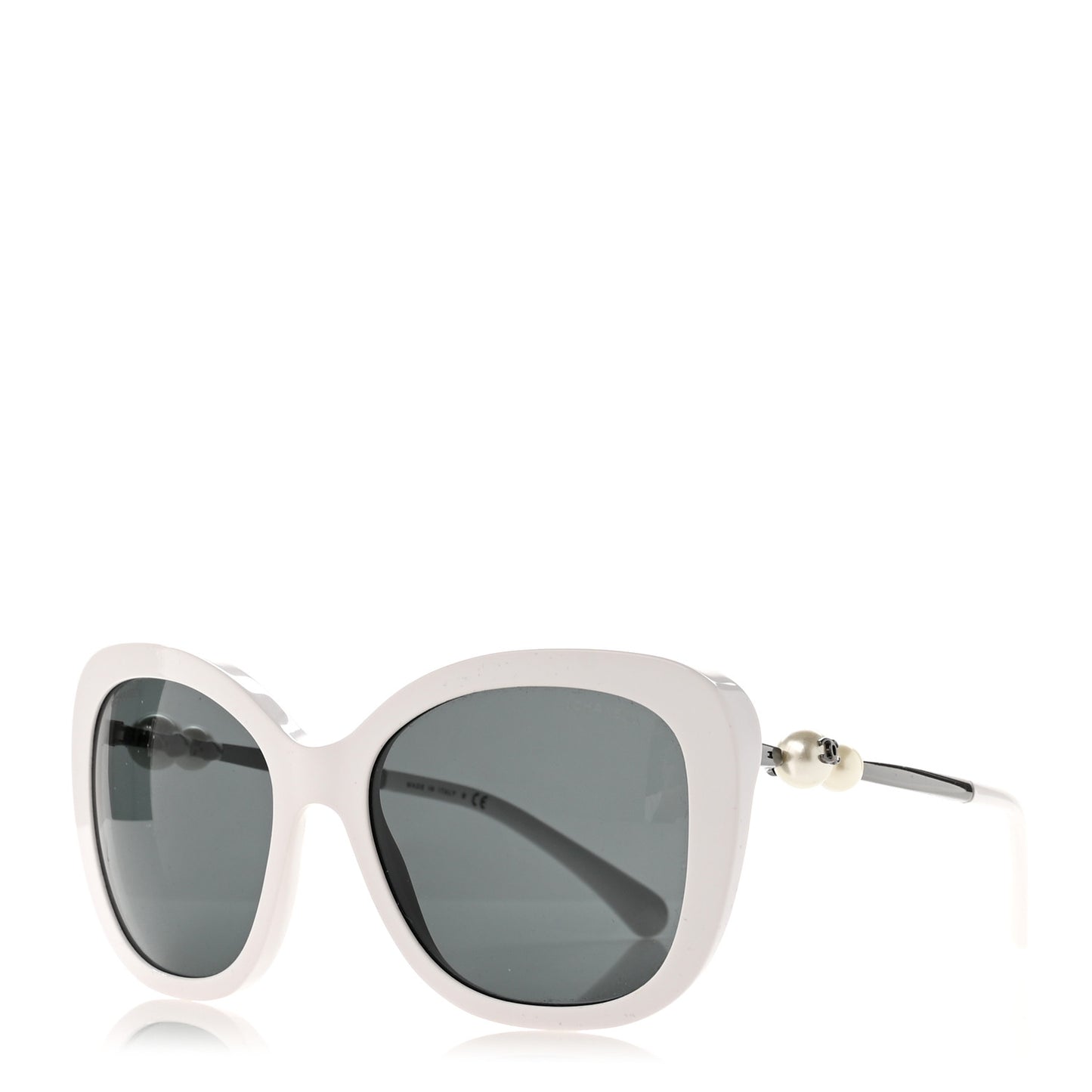 Acetate Butterfly Winter Pearl Sunglasses 5339-H White