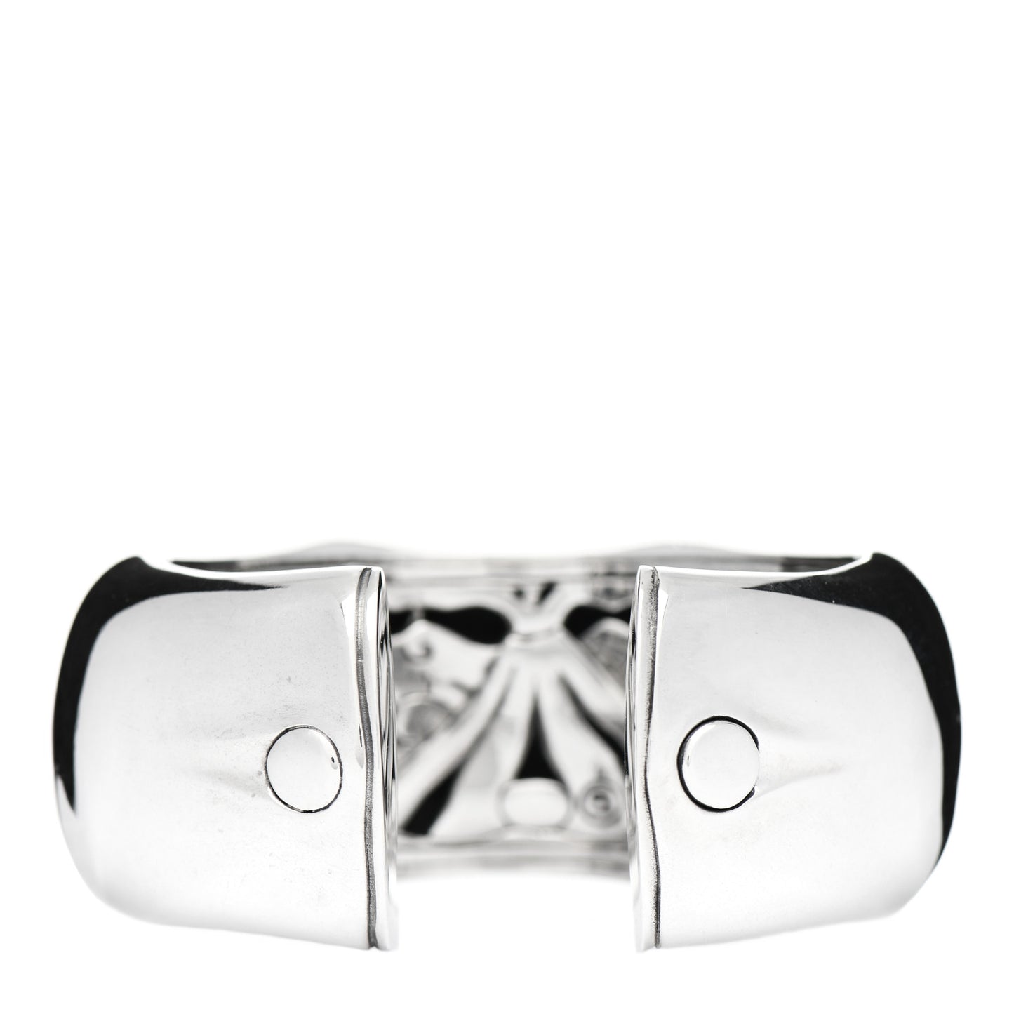 Sterling Silver Wide Bamboo Kick Cuff Bracelet