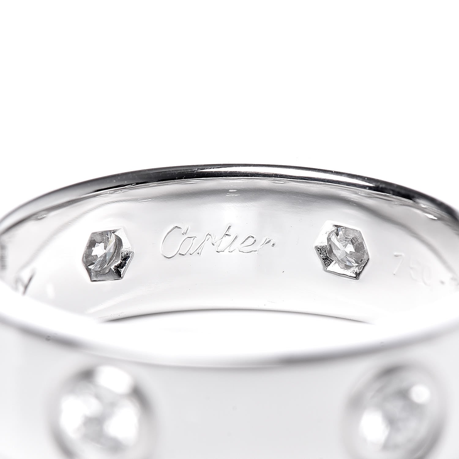 Cartier 18K White Gold 6 Diamond 5.5mm LOVE Ring 52 6 4 of 8