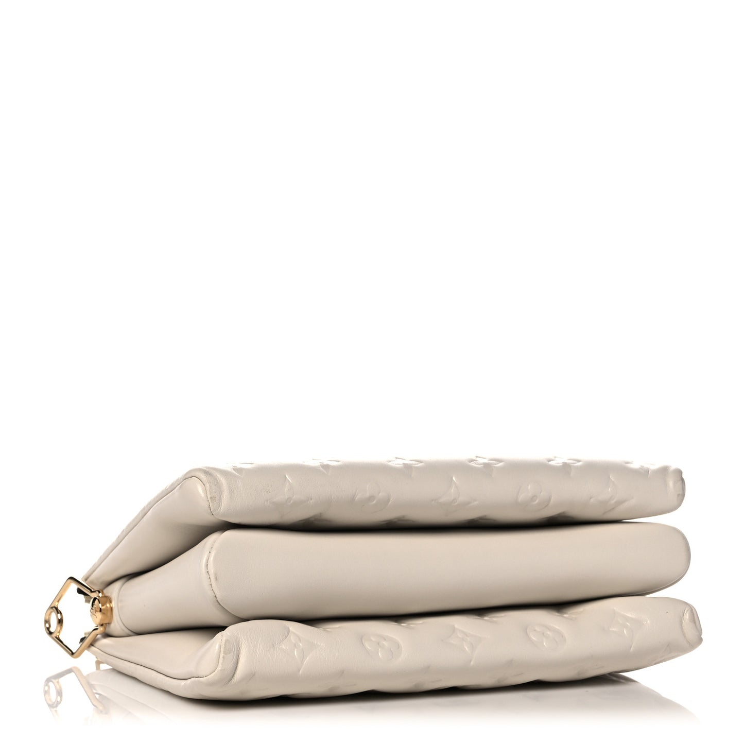 Lambskin Embossed Monogram Coussin PM Beige Cream