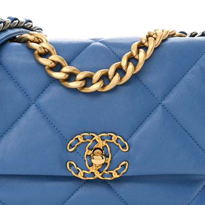 Chanel Lambskin Quilted Medium Chanel 19 Flap Blue 8 of 10