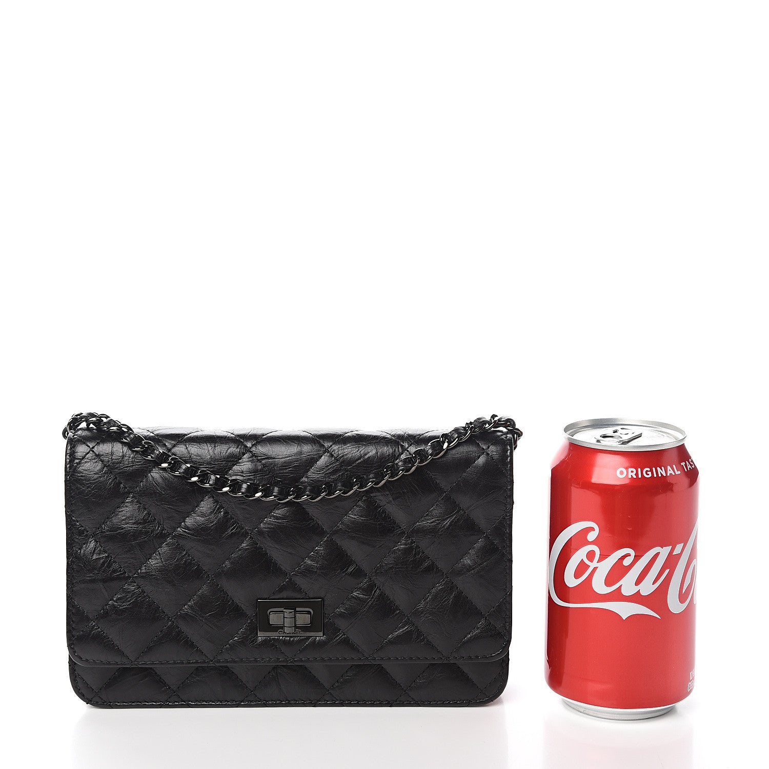 Chanel Aged Calfskin Quilted Reissue Wallet On Chain WOC So Black 12 of 12