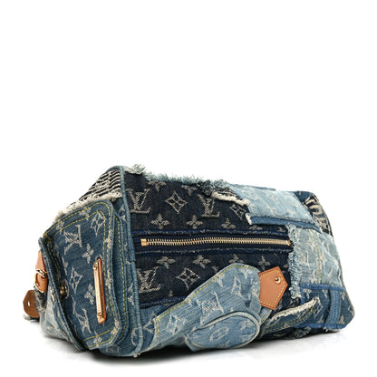 Louis Vuitton Denim Patchwork Speedy 30 Blue 3 of 8