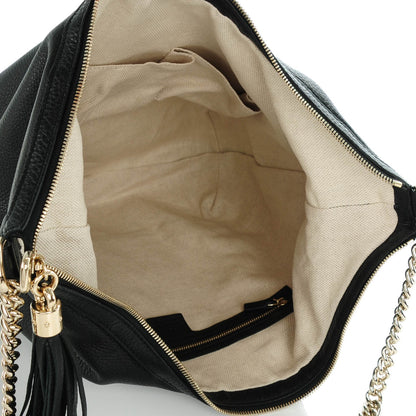 Gucci Pebbled Calfskin Medium Soho Chain Hobo Black 5 of 7