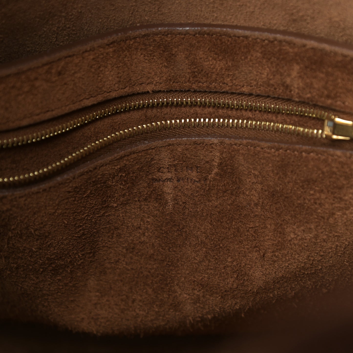 Natural Calfskin Sangle Bucket Bag Dark Brown