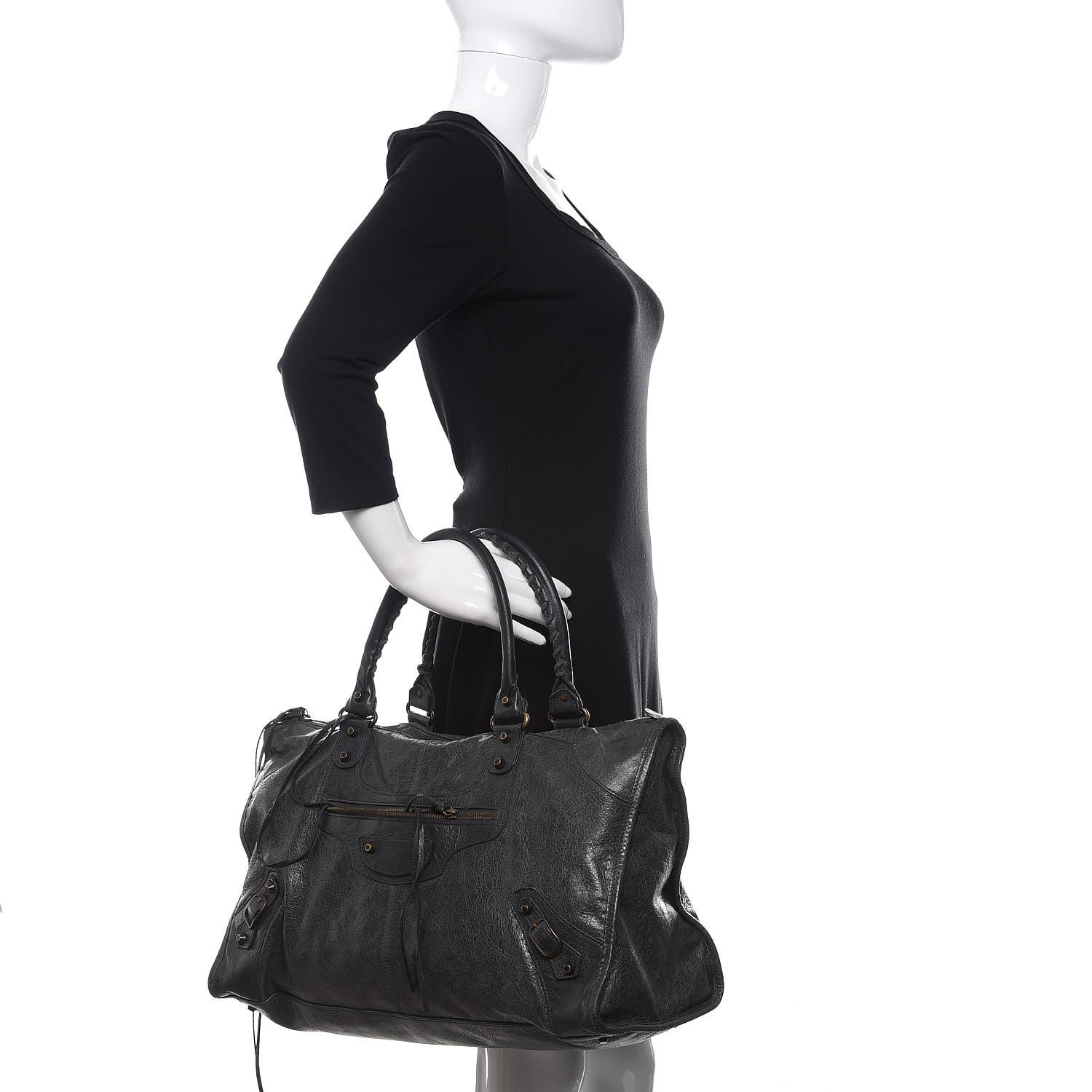 Balenciaga Agneau Classic Hardware Work Gris Tarmac 2 of 14