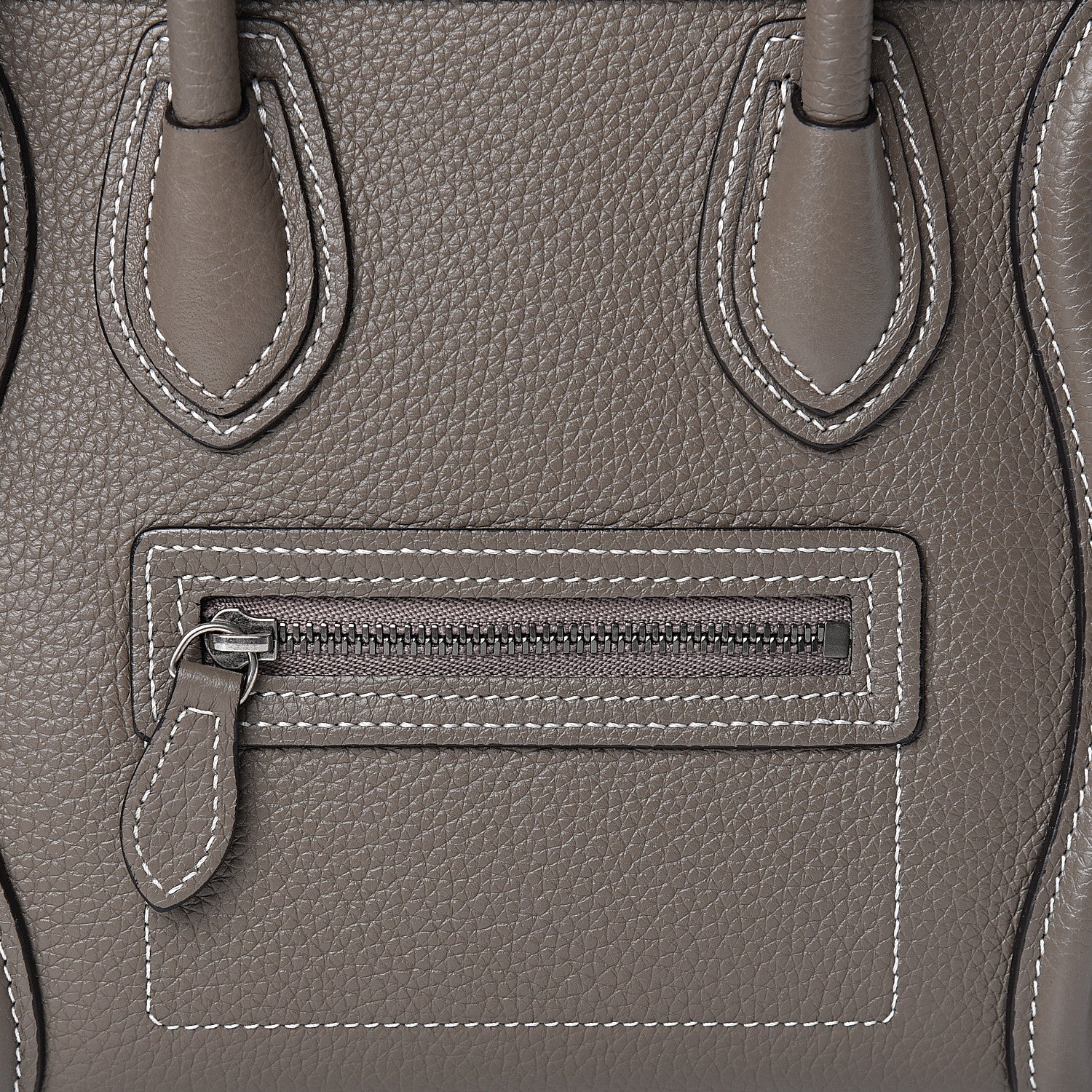 Celine Drummed Calfskin Nano Luggage Souris 12 of 12