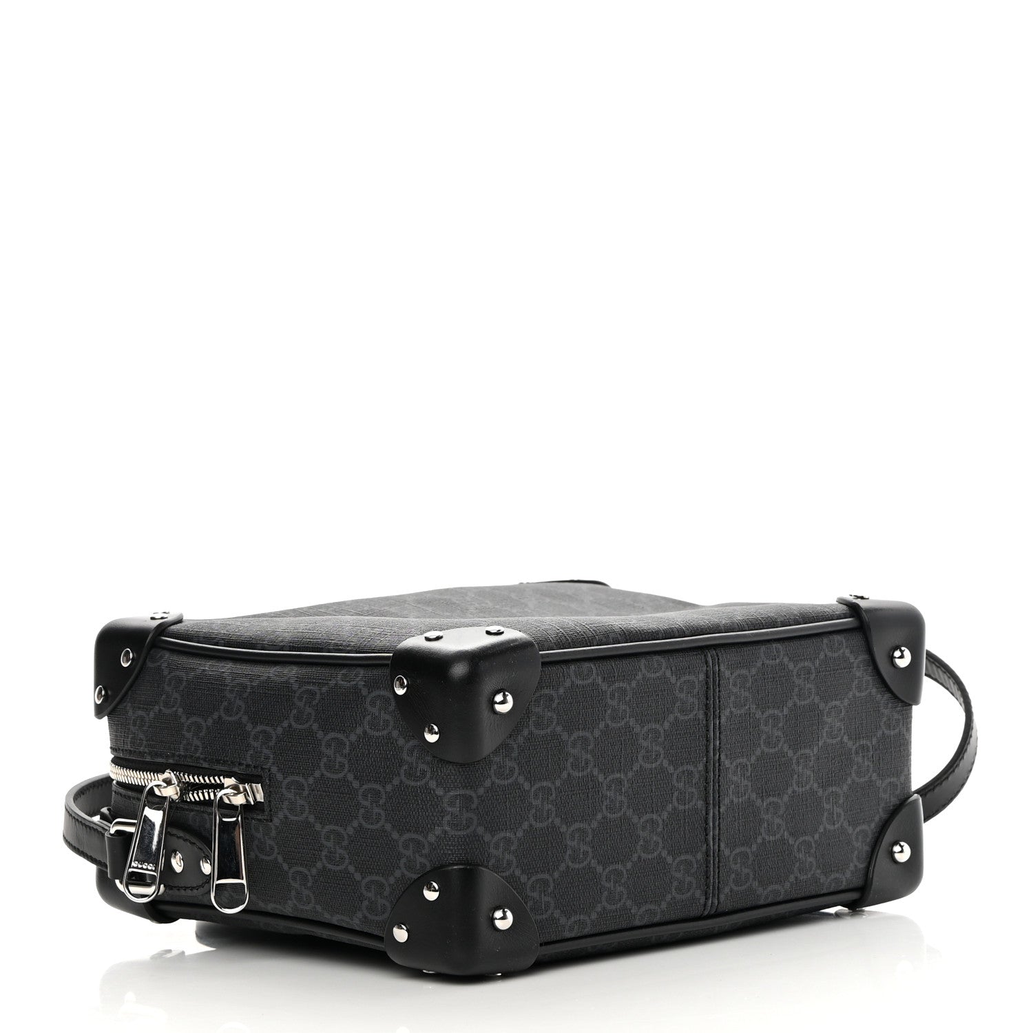 Gucci GG Supreme Monogram Selleria Calfskin Square Messenger Bag Black 3 of 11